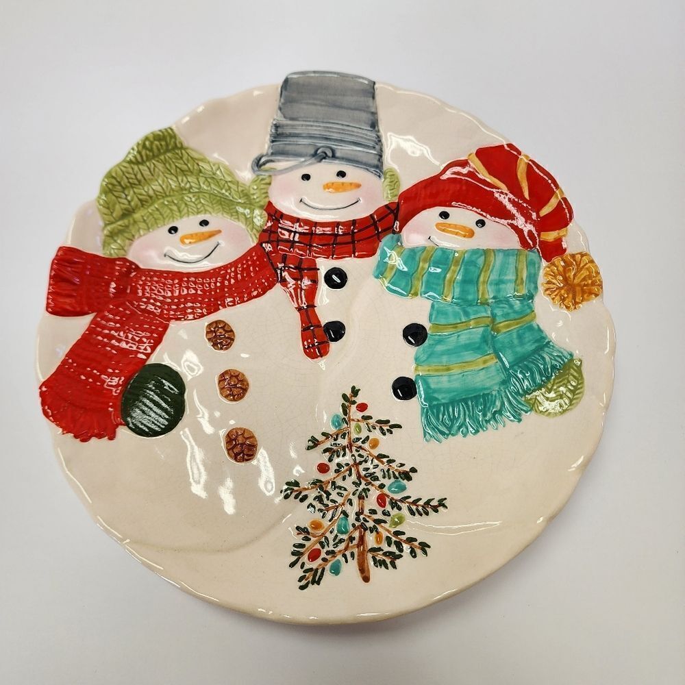 Hallmark Mitford Christmas Snowman 9.25" Plate